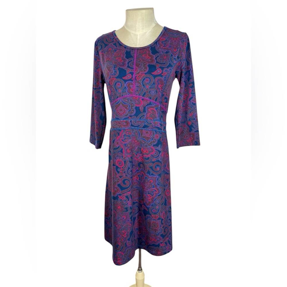 Title Nine Dream Dress Paisley size Small 3/4 sleeve activewear‎ travel pocket